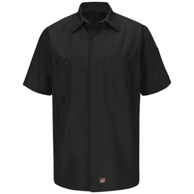 Red Kap SY20BK Short Sleeve Solid Crew Shirt, Black