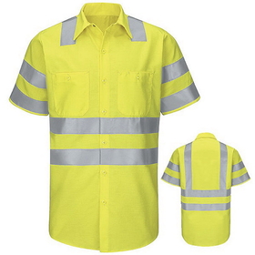 Red Kap SY24AB Hi-Visibility Short Sleeve Ripstop Work Shirt - Type R, Class 3