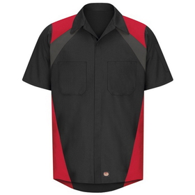 Red Kap SY28TR Men's Short Sleeve Tri-Color Shop Shirt