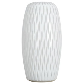 Vickerman CM191513 13" White Frosted Glass Vase