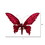 Vickerman EH211903 7.5" Red Glitter Butterfly Clip 4/bag
