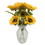 Vickerman F213878 19" Yellow Sunflower Bouquet Glass Vase