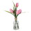 Vickerman FC180101 12" Pink Tulip in Glass Pot