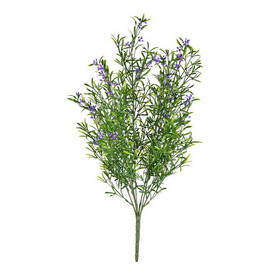Vickerman FF190321 21" Purple Flowers Green Velvet Bush UV