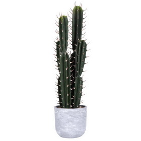 Vickerman FH181101 27.5" Green Cactus in Concrete Pot