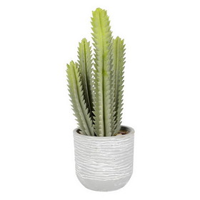 Vickerman FH181301 15.5" Green Cactus in Concrete Pot