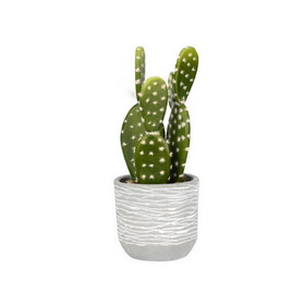 Vickerman FH181401 9.5" Green Cactus in Concrete Pot