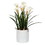 Vickerman FJ180301 16.5" White Daffodil in Ceramic Pot