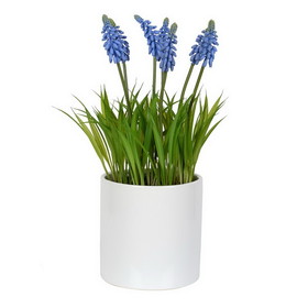 Vickerman FJ180401 13.5" Hyacinth Flower in Ceramic Pot