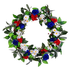 Vickerman FO201722 22" Red White Blue Floral Wreath
