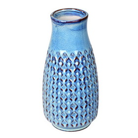 Vickerman FQ198611 11" Powder Blue Mini Texture Ceramic Pot