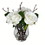 Vickerman FX190201 10" White Rose In Glass Vase