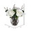 Vickerman FX190201 10" White Rose In Glass Vase