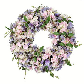 Vickerman FX190818 18" Blue Pink Hydrangea Wreath