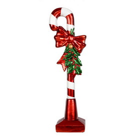 Vickerman JR172232 37" Red Candy Cane Bow Bell Holly Sign