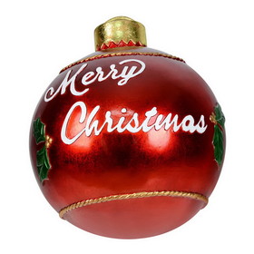 Vickerman JR172456 17" Red Merry Christmas Ball Ornament