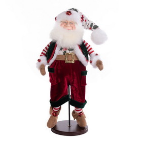 Vickerman KV201319 19" Holly Jolly Santa Doll with Stand