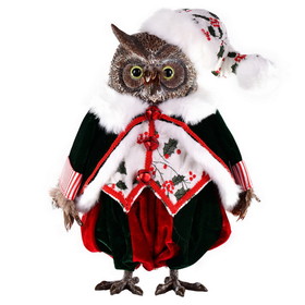 Vickerman KV201324 14" Holly Jolly Owl Doll