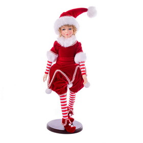 Vickerman KV211439 18" Red Peppermint Fairy Girl w Stand