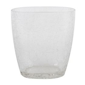Vickerman LG181400 8.6" Clear Crackle Glass Oval Vase