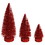 Vickerman LS190303 3"-5"-7" Red Glitter Oval Tree 3/Set