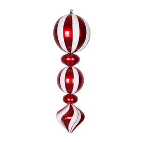 Vickerman M149723 24" White/Red Peppermint Finial