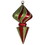Vickerman M153503 12" Red-Lime Striped Diamond Finial
