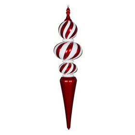 Vickerman M180105 51" Red/White Candy Finial Orn