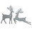 Vickerman M186711 6" White Glitter Deer Ornament 6/Pk