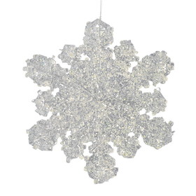 Vickerman M188100 5" Clear Snowflake Silver Glitter 6/Bag