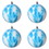 Vickerman MT203608 4" Blue/White Marble Ball Ornament 4/Bag