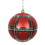 Vickerman N171203D 3" Red-White-Black Asst Plaid Ball 6/Bx