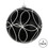 Vickerman N182417D 4" Black Candy Ball Circle Glitter 4/Bag
