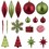 Vickerman N512543 125Pc Red/Kiwi Ornament Set