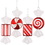 Vickerman O127001 6" Red-White Candy Orn 4 Asst 4/Bx