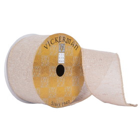 Vickerman Q202026 2.5"x10Yd Oat Woven Jute Ribbon