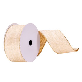 Vickerman Q214657 2.5"x10yd White/Gold Glitter Ribbon