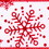 Vickerman Q214851 2.5"x10yd White Red Snowflake Ribbon