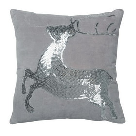 Vickerman QTX17491 18" x 18" Sparkling Deer Pillow