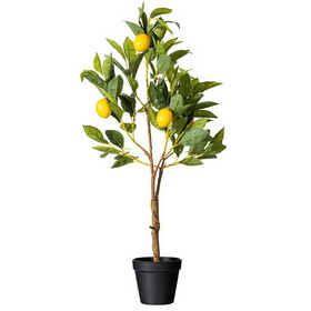 Vickerman TA190128 28" Potted Lemon Tree Real Touch Leaves