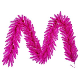 Vickerman A243914 9' X 14" Hot Pink Artificial Unlit Garland With 270 Realistic Pvc Tips.