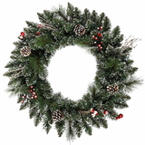 Vickerman Snow Tip Pine/Berry Wreath 95T