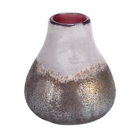 Vickerman 6" Milestone Gray Bottle Glass Vase