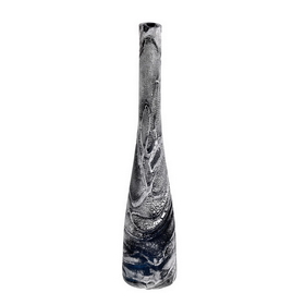 Vickerman Charcoal Swirl Glass Tall Vase