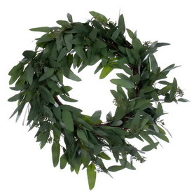 Vickerman EF224424 24" Art Grn Seed Willow Euclypts  Wreath