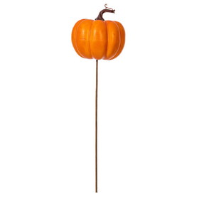 Vickerman EF240103 19.5" Orange Pumpkin Stick.Includes 4 Sprays Per Bag.The Stick Height Is 19.5" Including The 5.5 X 5.1 Inch Pumpkin