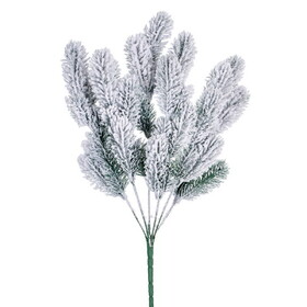 Vickerman EH240418 18.5" Snow Cedar Bush. It Measures 18.5 Inches Tall. Each Bag Includes Two Pieces.