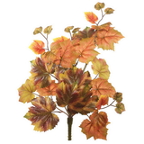 Vickerman Autm Grape Leaf Hanging Bush-Red/Brn
