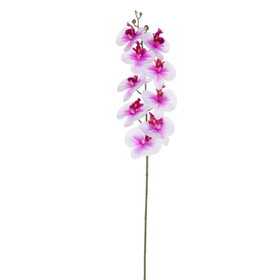 Vickerman FC251201 35" Purple/White Real Touch Orchid Stem. This is an artificial item. Includes three pieces per bundle.