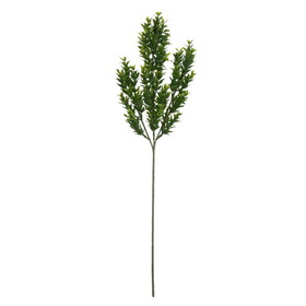 Vickerman 25.5" Artificial Green Mini Leaf Bush. UV Coated Set of 4